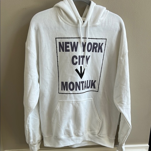 Alla Berman White NYC Montauk Hamptons Hoodie - Picture 1 of 8